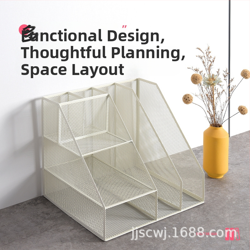 Metāla mapes plaukts, 3 līmeņu organizators, modelis Z2301, divu kolonnu kapacitāte, atstarpe 8 cm