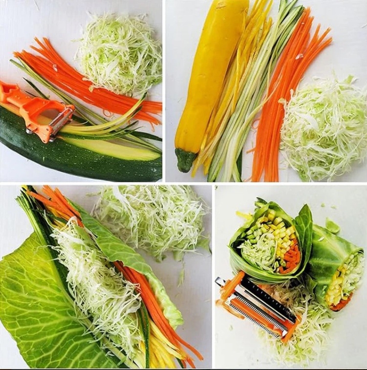 Curățător dublu pentru julienne și legume – Instrument din plastic, multifuncțional