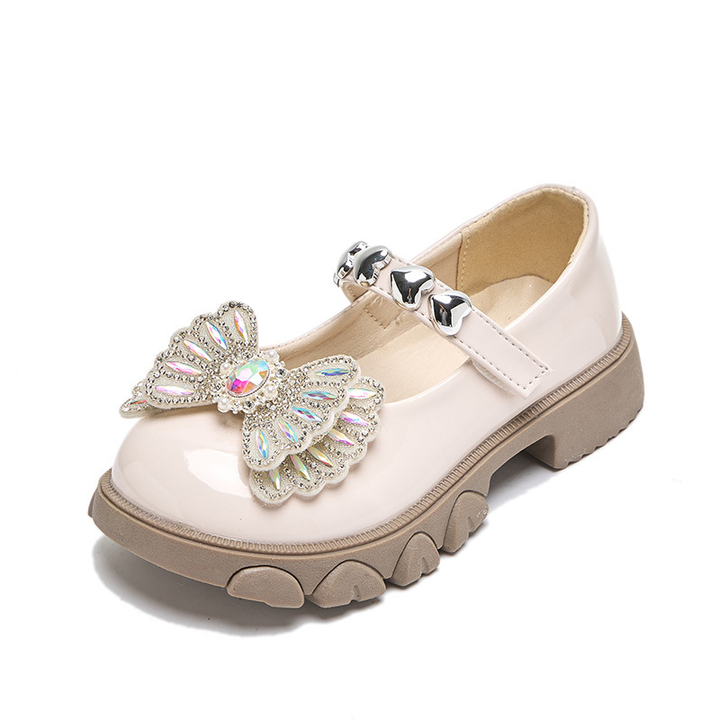 Pantofi din piele pentru fetițe, Velcro închidere, PU suprafață, talpă din cauciuc, model color block