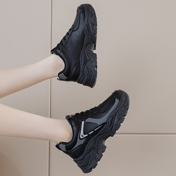 Női mindennapi cipő — PU felsőrész, hálós bélés, 3–5 cm sarokmagasság, platform talp, középmagas fazon