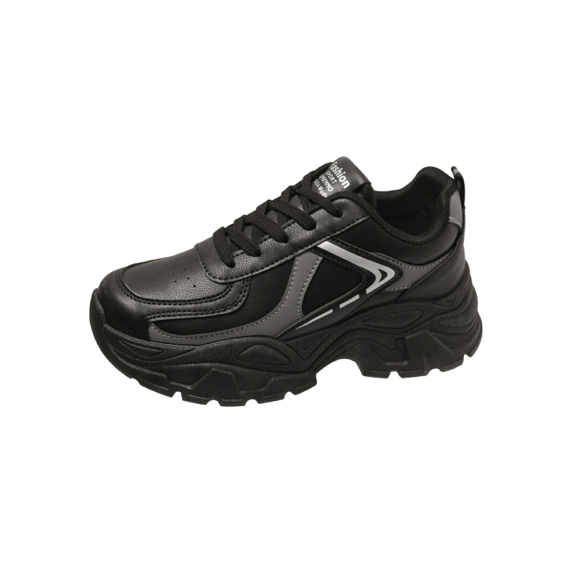 Női mindennapi cipő — PU felsőrész, hálós bélés, 3–5 cm sarokmagasság, platform talp, középmagas fazon