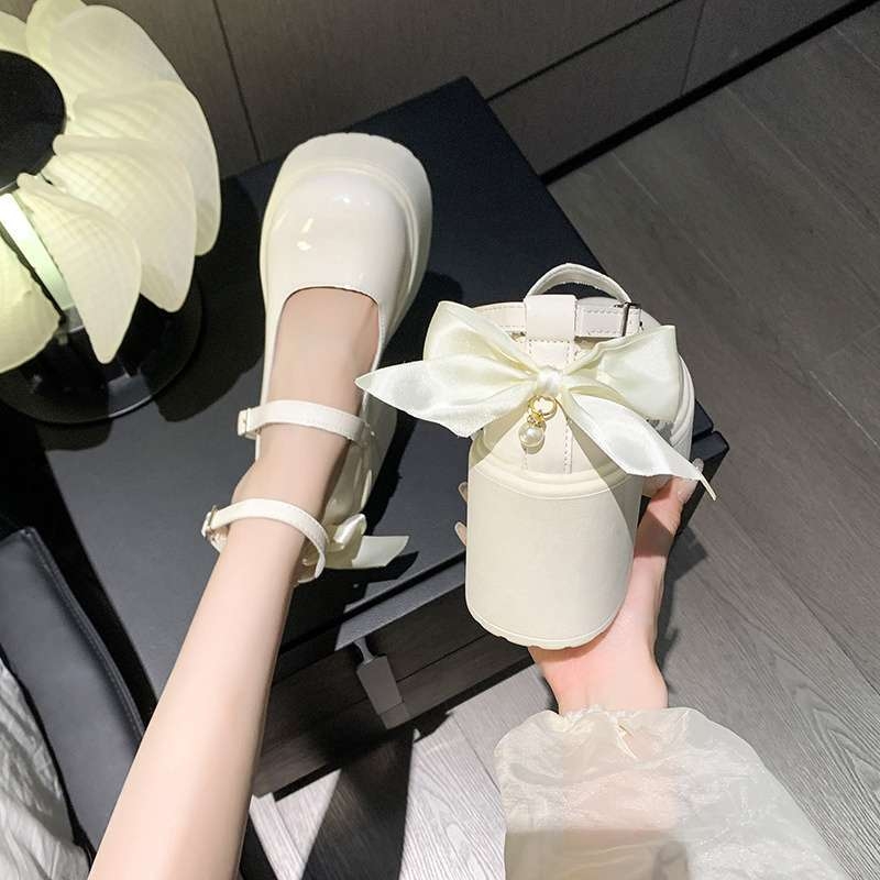 Mary Jane vjenčane cipele za mladenku, retro stil, visoke potpetice iznad 8 cm, PU gornji dio, gumeni potplat, kopča s jednim remenom