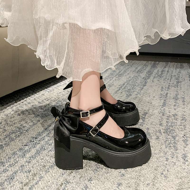 Mary Jane vjenčane cipele za mladenku, retro stil, visoke potpetice iznad 8 cm, PU gornji dio, gumeni potplat, kopča s jednim remenom
