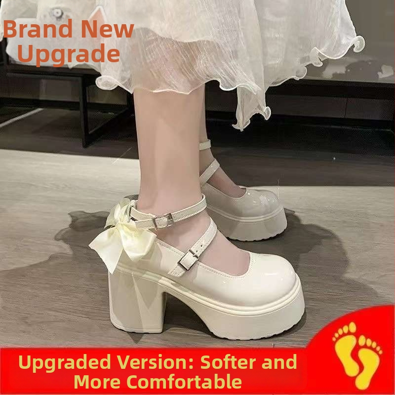 Mary Jane vjenčane cipele za mladenku, retro stil, visoke potpetice iznad 8 cm, PU gornji dio, gumeni potplat, kopča s jednim remenom