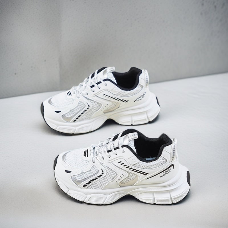 Dámske bežecké topánky s výškou, PU vrchný materiál, EVA medzipodrážka, priedušná sieťovina, šnúrky, nízky strih