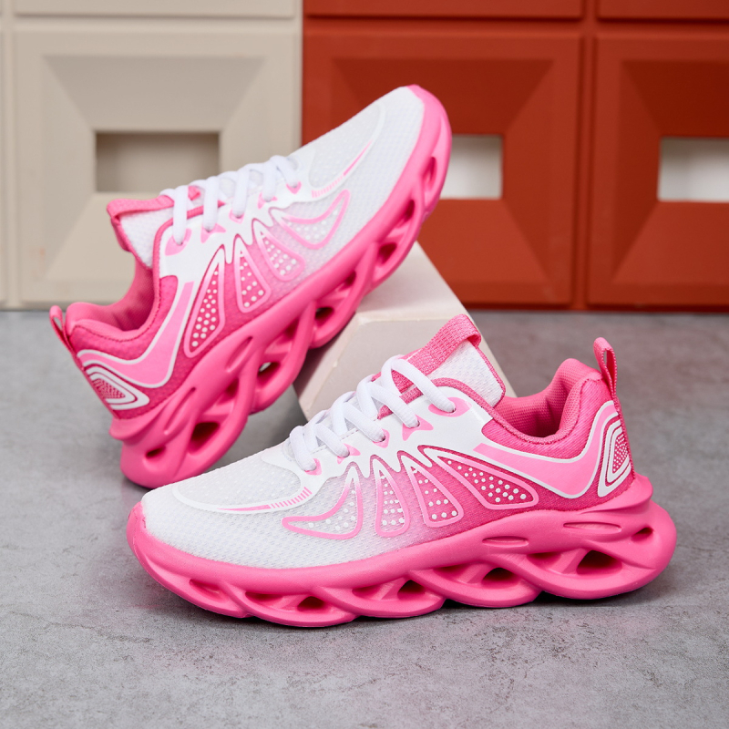 Női sétacipő hálós felsőrésszel, kerek orr, elülső fűzőzárás, alacsony sarok 1–3 cm