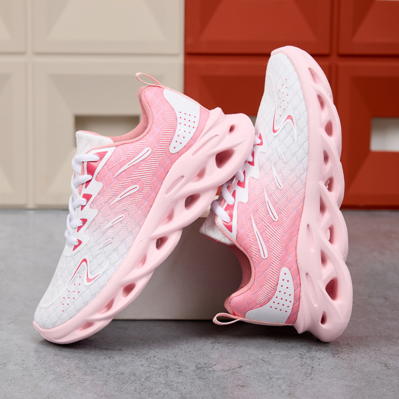 Női sétacipő hálós felsőrésszel, kerek orr, elülső fűzőzárás, alacsony sarok 1–3 cm