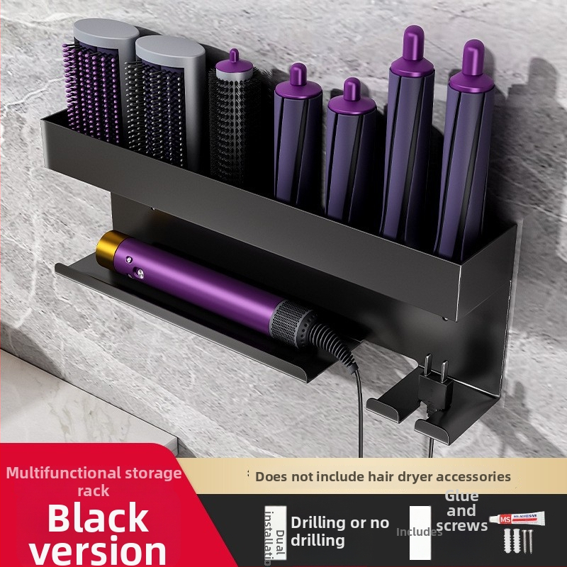 Nástenný držiak na Dyson kulmovací prút a sušičku – hliníková zliatina, model 0401, nosnosť 15 kg, značka Jinfeng, povrchová úprava striekaná farba