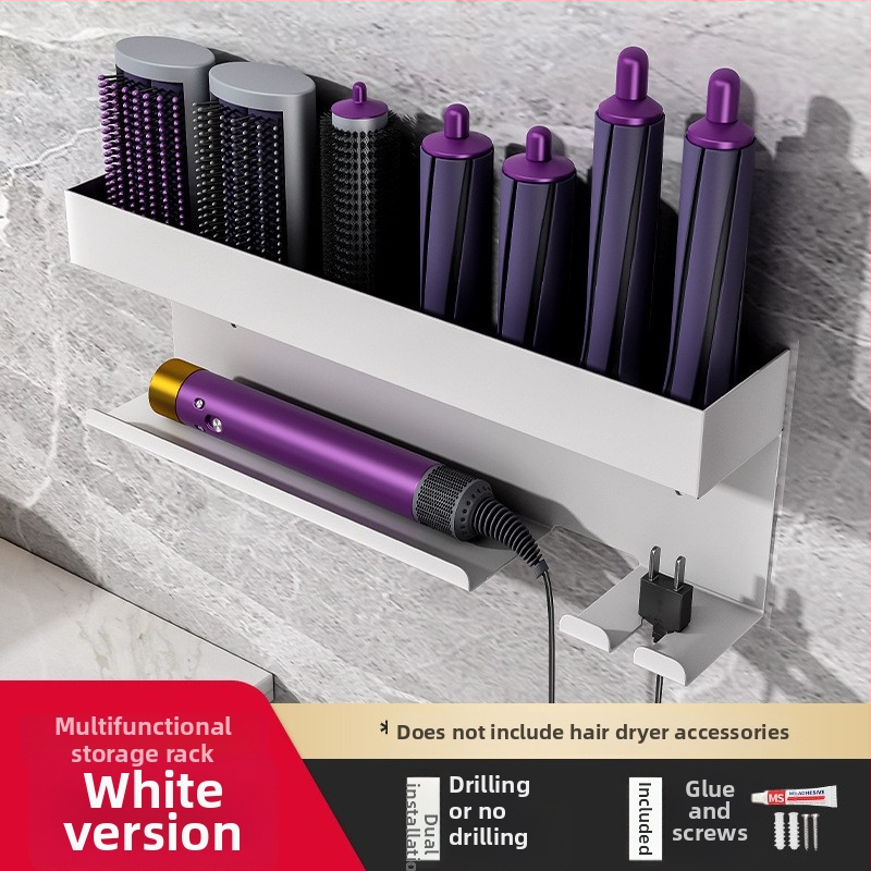 Nástenný držiak na Dyson kulmovací prút a sušičku – hliníková zliatina, model 0401, nosnosť 15 kg, značka Jinfeng, povrchová úprava striekaná farba