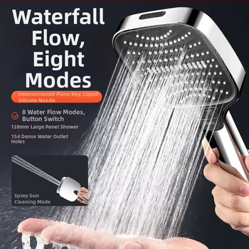 Sada sprchovej hlavy – Sprej, Masáž a Dážď; Materiál ABS; Štvorec tvar; Samoinštalácia