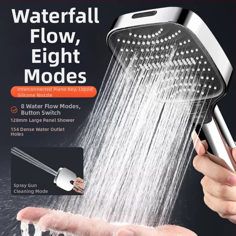 Sada sprchovej hlavy – Sprej, Masáž a Dážď; Materiál ABS; Štvorec tvar; Samoinštalácia