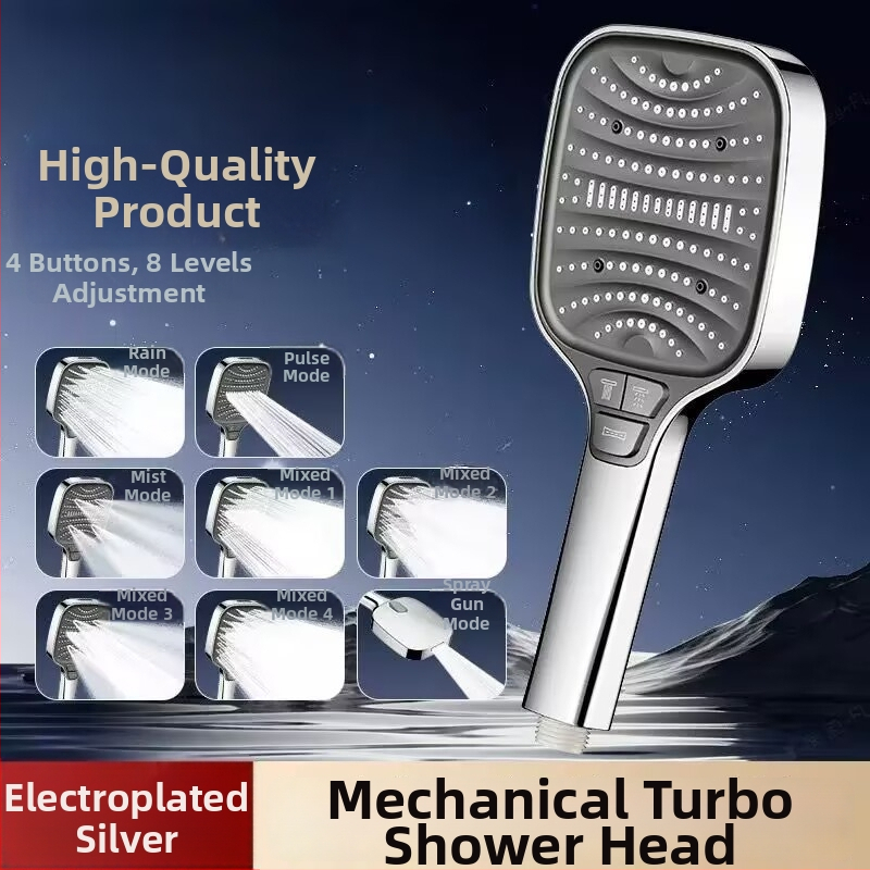 Sada sprchovej hlavy – Sprej, Masáž a Dážď; Materiál ABS; Štvorec tvar; Samoinštalácia