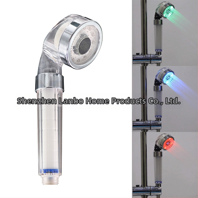 Ručná sprcha s displejom teploty, filtr PP bavlna, regulátor tlaku, digitálna regulácia teploty, model 8008-S23-3