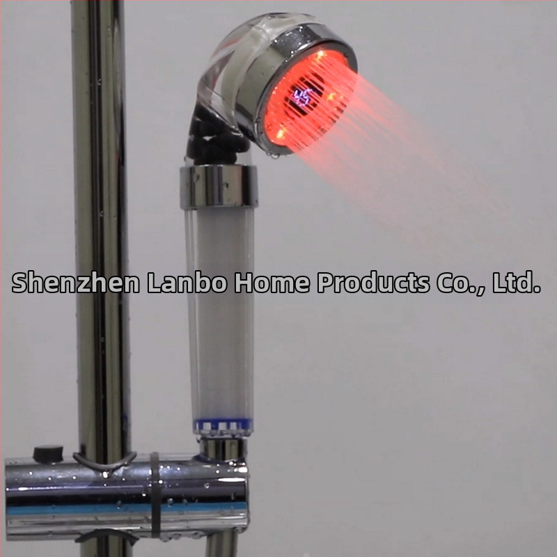 Käsihoidja dušš temperatuuri ekraaniga, PP puuvillafiltriga, rõhu regulaator, digitaalne temperatuuri juhtimine, mudel 8008-S23-3