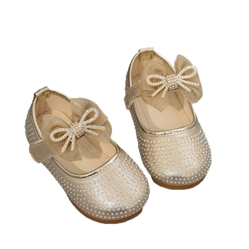 Detské topánky pre dievčatá – textilný vršok, PU podšívka a stielka, TPR podrážka, zapínanie na suchý zips, pre vek 1–3 roky, štýl princezny