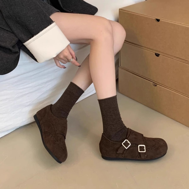 Pantofi loafer retro pentru femei, cu căptușeală caldă, partea superioară PU, talpă din cauciuc, slip-on