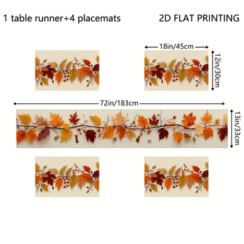 Vlajka na stôl – jesenné javorové listy a kvety, polyesterová tkanina, bez stožára, export cezhranične výlučne, druh vlajky: Iné