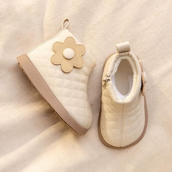 Väikelaste tüdrukute nahast saapad - talve soojus, printsessi stiil, PU ülemine, külje tõmblukk