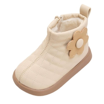 Väikelaste tüdrukute nahast saapad - talve soojus, printsessi stiil, PU ülemine, külje tõmblukk