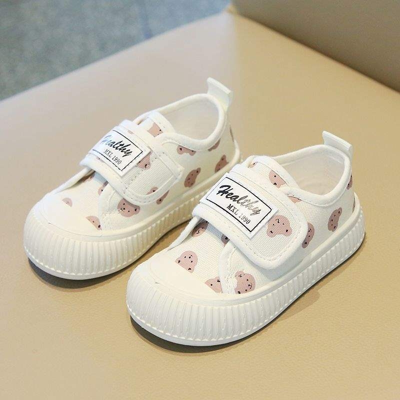 Detské plátenné tenisky – Cartoon motív, zapínanie na suchý zips, stredná výška, plátenný vršok, podrážka z peny