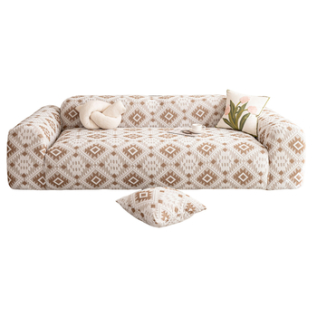 Kanapéhuzat – bohém stílus, geometriai minta, pamut-flisz anyagból, teljes fedés zipzár nélkül, szekcionált kanapéra