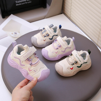 Unisex dječje tenisice za proljeće i jesen, gornji dio od umjetne kože, gumena potplata, lagana konstrukcija i Velcro zatvarač.