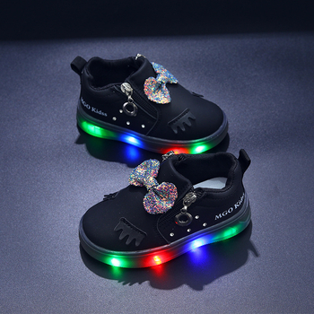 Djevojčice svjetleće tenisice 1-6 godina, gornji dio od umjetne kože, potplat PVC, bočni zatvarač