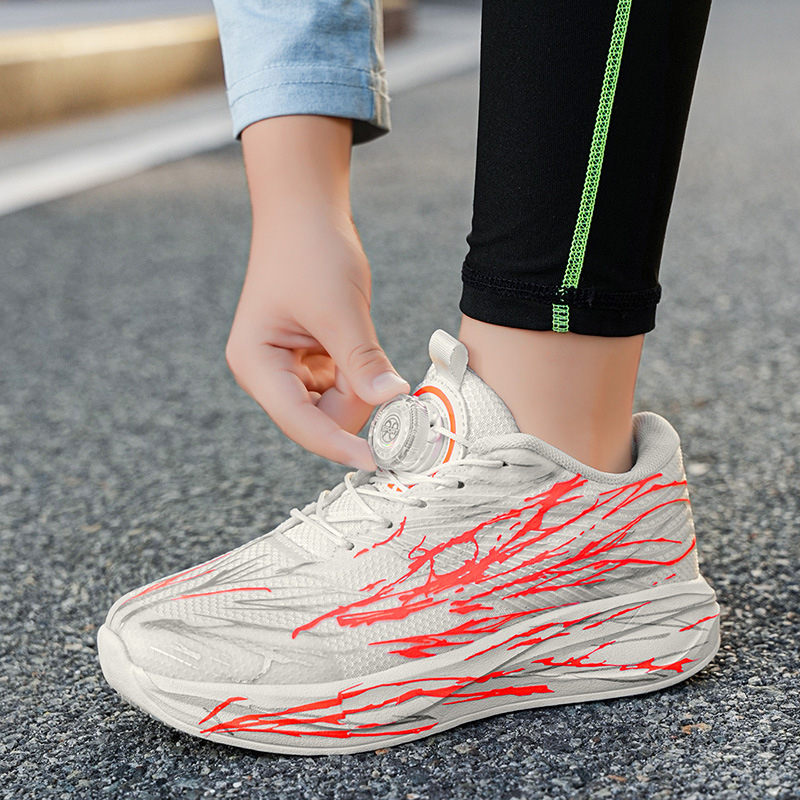 Dječje tenisice za trčanje s mrežastim gornjim dijelom, zatvaranje rotacijskom kopčom, EVA đon, uzrast 7–16, jednobojni uzorak