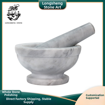 Long Sheng mramorový mlynček na cesnak, ručný, na mletie cesnaku