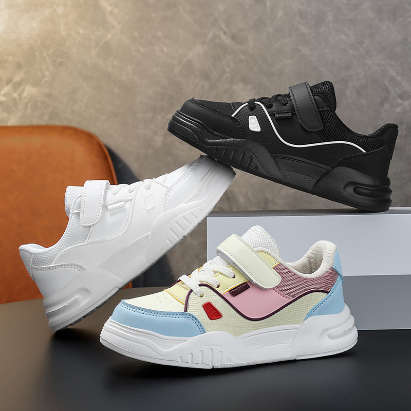 Унисекс ежедневни спортни обувки с нисък връх, лепенка за закопчаване, райета, дишаща EVA стелка, горна част от имитационни супер влакна