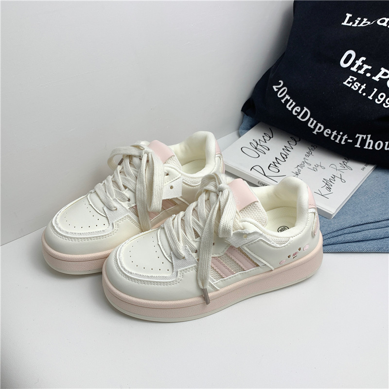 Moteriški kasdieniniai platininiai bateliai su žemu viršumi, PU viršus, kvėpuojanti tinklo vidinė danga, raišteliai, injekcinė formuojama padas