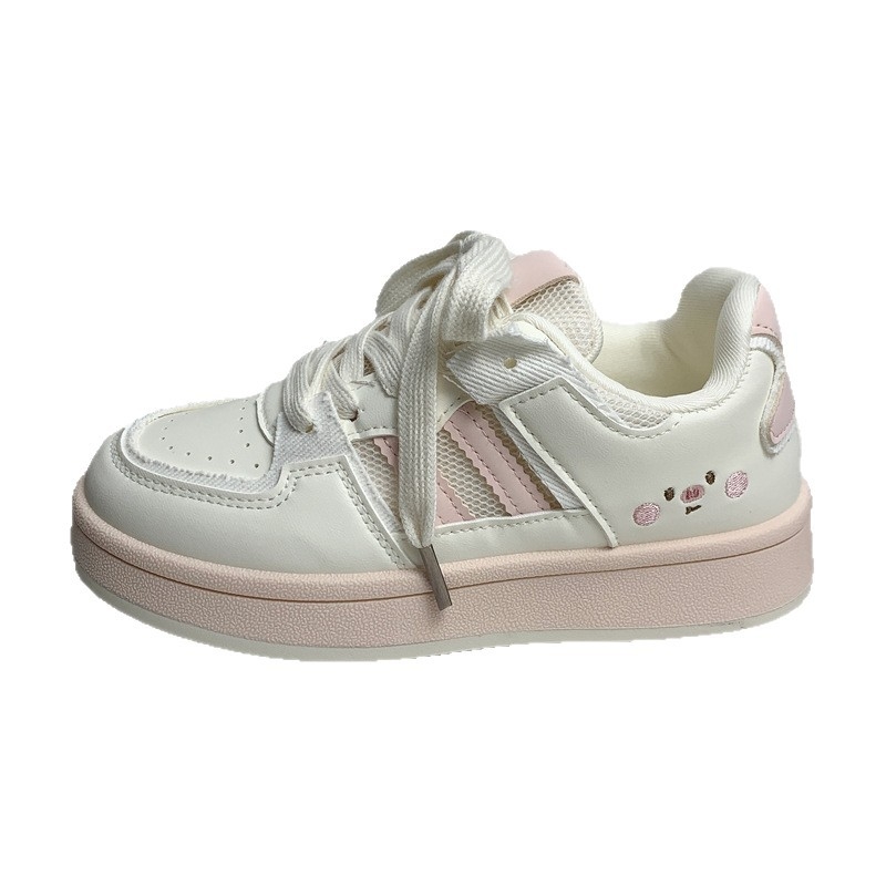 Moteriški kasdieniniai platininiai bateliai su žemu viršumi, PU viršus, kvėpuojanti tinklo vidinė danga, raišteliai, injekcinė formuojama padas