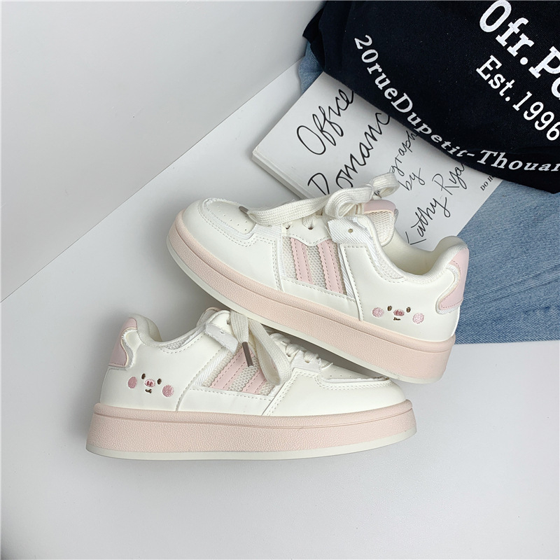 Moteriški kasdieniniai platininiai bateliai su žemu viršumi, PU viršus, kvėpuojanti tinklo vidinė danga, raišteliai, injekcinė formuojama padas