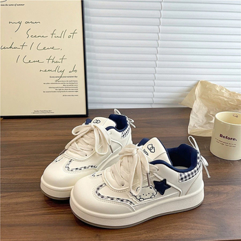 Dámske tenisky s mačacím vzorom, šnúrky — vrchný PU, podrážka z gumy, okrúhla špička, EVA výstelka, nízky strih