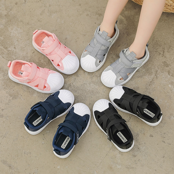 Detské priedušné plátenné tenisky s perforáciou – nízky horný diel, zložená podrážka, PU stielka, kórejský štýl