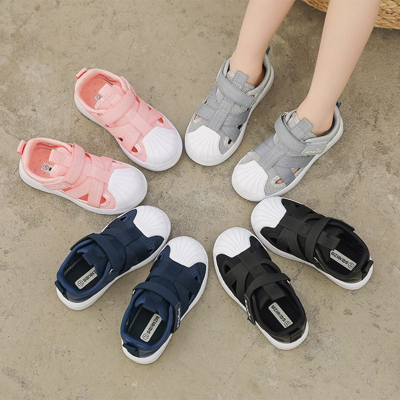 Детски дишащи платнени обувки с прорези – нисък връх, композитна подметка, PU стелка, корейски стил