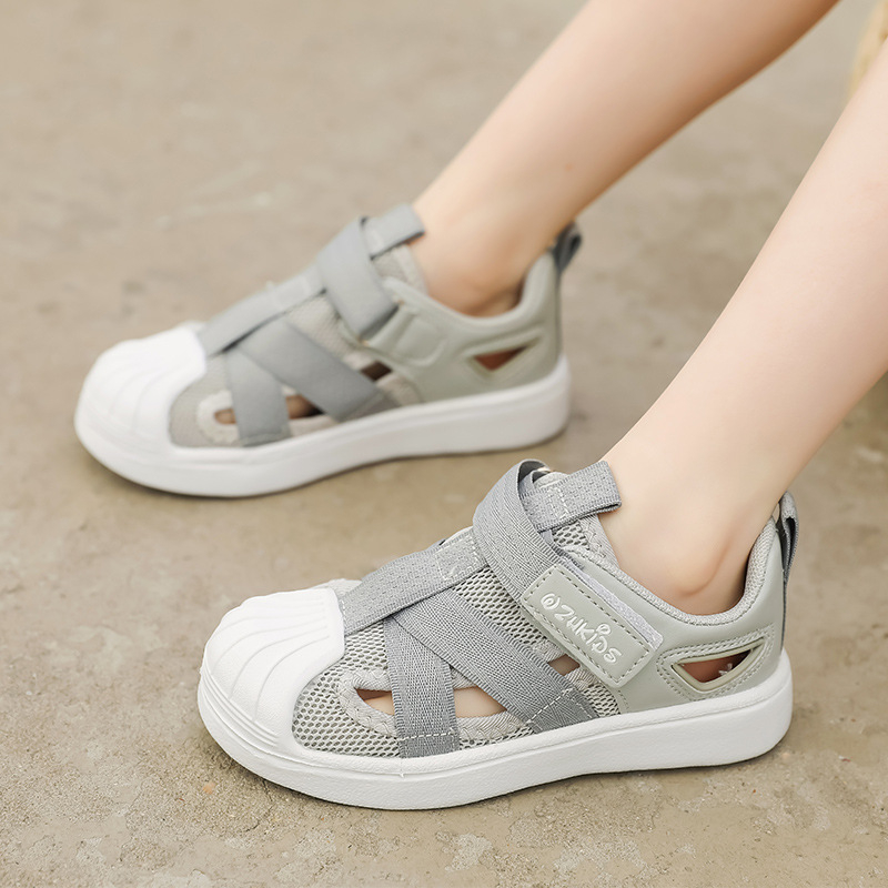 Detské priedušné plátenné tenisky s perforáciou – nízky horný diel, zložená podrážka, PU stielka, kórejský štýl