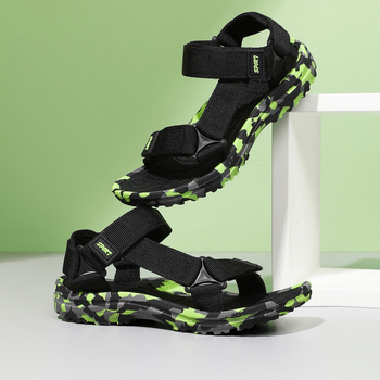 Fiúknak szánt kényelmes szandál, vászon felső rész, Velcro zárás, MD talp, mindennapi stílus