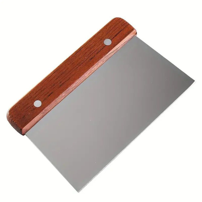 Nôž na cesto s drevenou rúčkou, škrabka na múku z 430 ocele, tlač loga, možnosť prispôsobenia