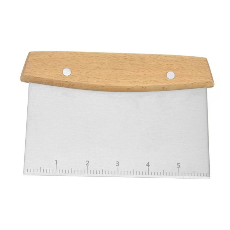Nôž na cesto s drevenou rúčkou, škrabka na múku z 430 ocele, tlač loga, možnosť prispôsobenia