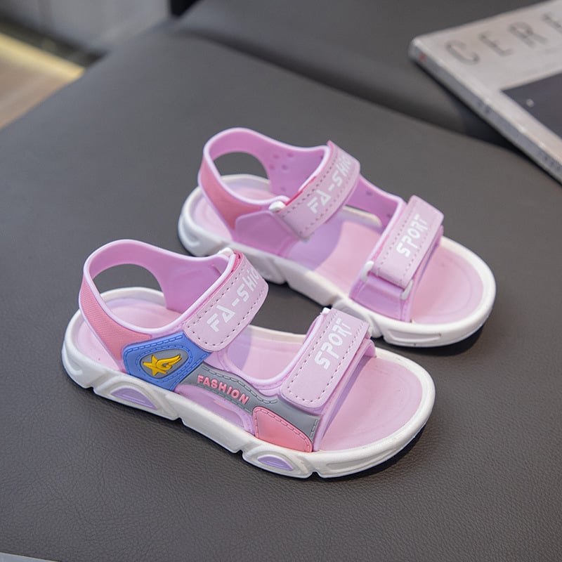 Lányoknak nyári Velcro papucs, hercegnő stílus, puha PVC talp, PVC felsőrész, kerek orr