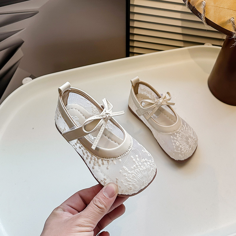 Dječje sandale s mašnicom, mrežasti gornji dio, Velcro traka, prozračne, gumeni potplat