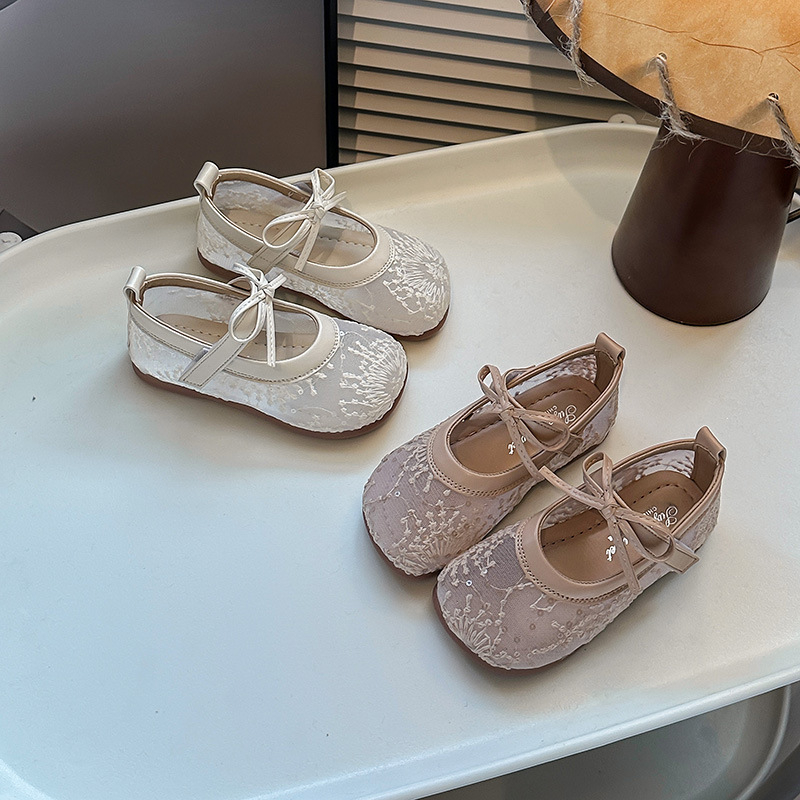 Dječje sandale s mašnicom, mrežasti gornji dio, Velcro traka, prozračne, gumeni potplat