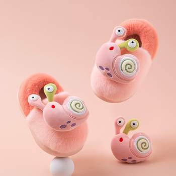 Detské plyšové papuče, unisex, s motívom karikatúry, TPR podrážka, pre vek 1–6 rokov