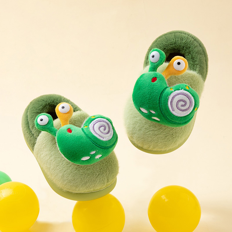 Detské plyšové papuče, unisex, s motívom karikatúry, TPR podrážka, pre vek 1–6 rokov