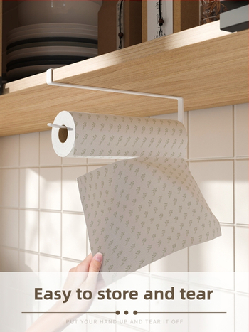 3YK Polica pod skrinkou na tašky pre čerstvosť, zavesený držiak na papier pod skriňou, montáž bez vŕtania, karbónová oceľ, japonský štýl, CE certifikát