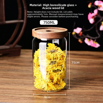 Oválny sklenený pohár s hermetickým uzáverom z borosilikátového skla, vhodný na zrná, kávové zrná a čajové listy