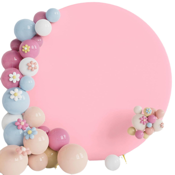 Železná svadobná oblúk sada s kruhovým pozadím z polyesteru – rekvizita na podujatia