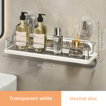 Zuhany polc falra szerelhető, fúrás nélkül, szívó rögzítés, műanyag, több mint 8 polccal, amerikai stílus