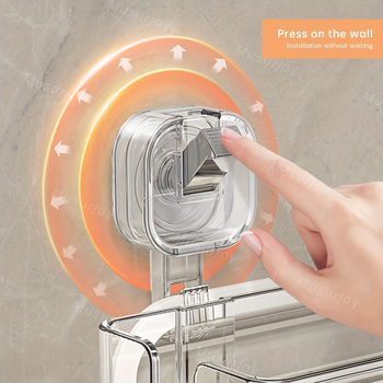 Zuhany polc falra szerelhető, fúrás nélkül, szívó rögzítés, műanyag, több mint 8 polccal, amerikai stílus